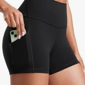 CRZ YOGA Black bike Shorts. Size Large. Pockets